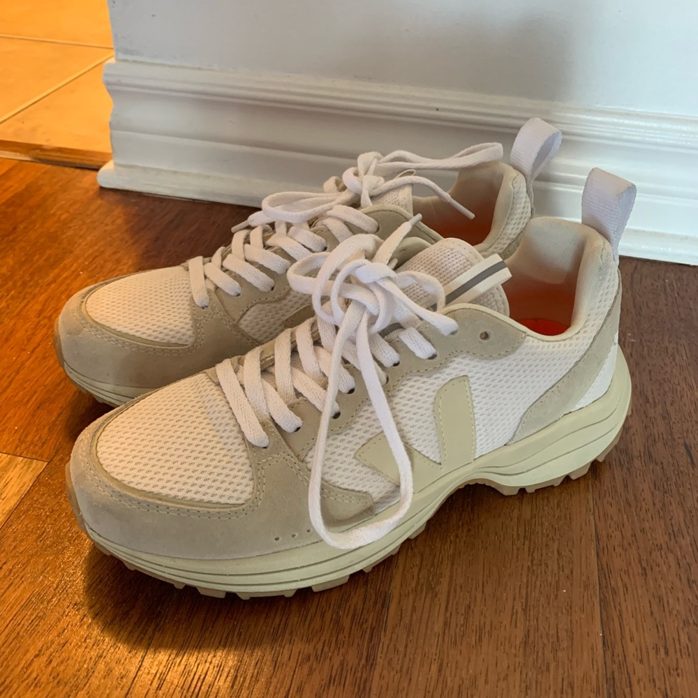 Veja White and Cream Athletic Shoes